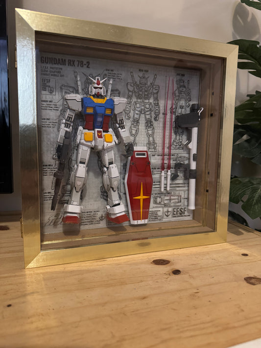 Gundam Rx-78 1/100 scale in lithophane frame