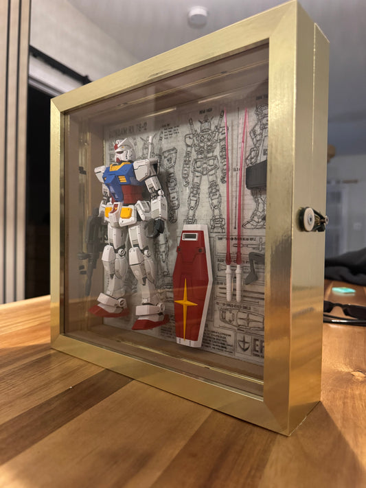 Gundam Rx-78 1/100 scale in lithophane frame