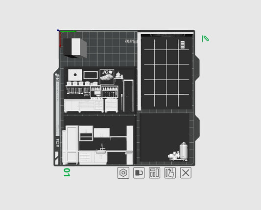 Garage Corner – Starter Pack Couleur 3MF (1 Base + 3 Cartes) 1:64