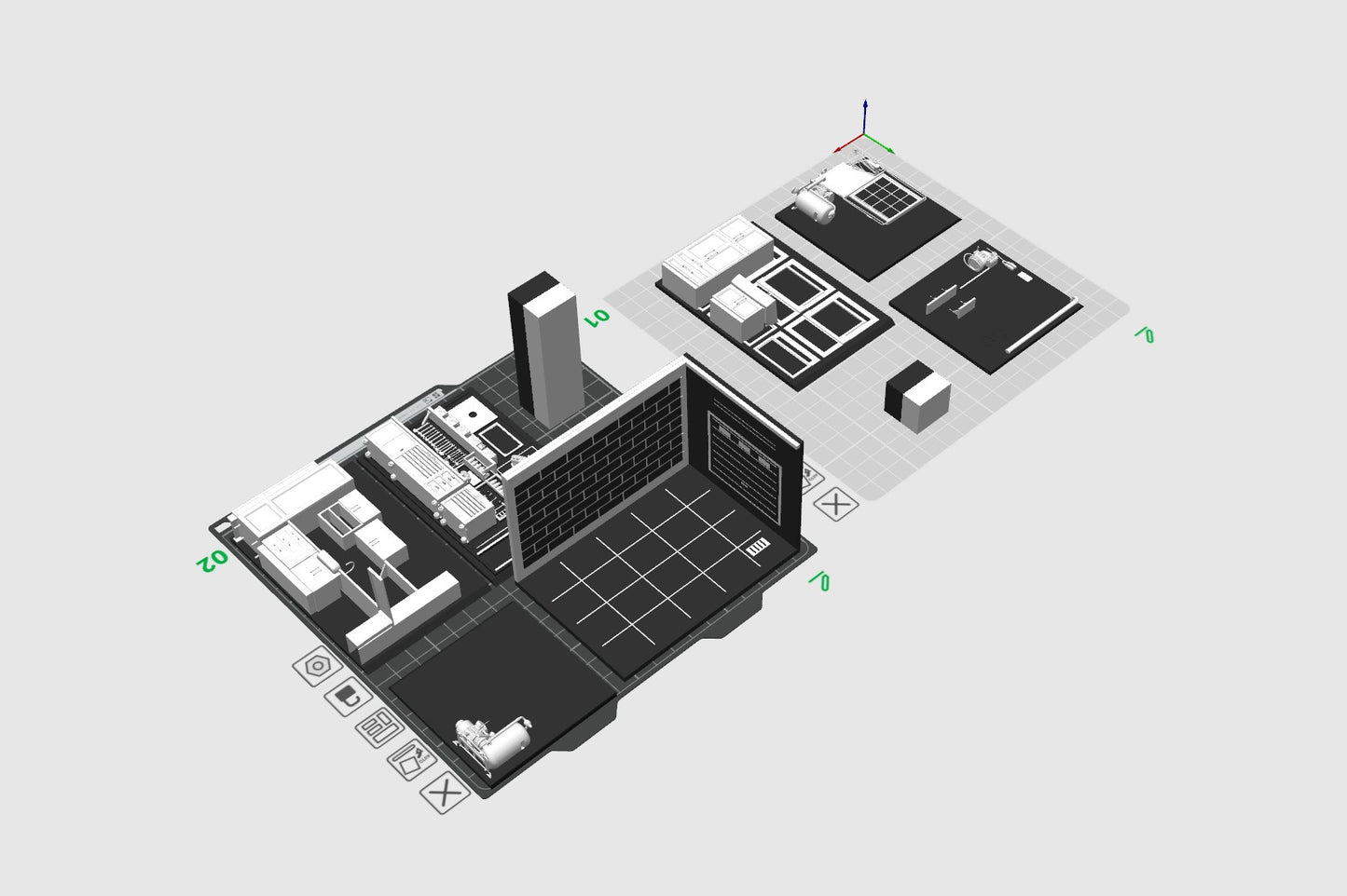 Garage Corner – Pack Complet Couleur 3MF (1 Base + 6 Cartes) 1:64