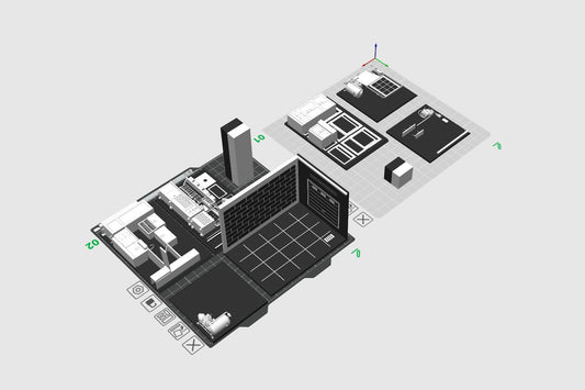 Garage Corner – Pack Complet Couleur 3MF (1 Base + 6 Cartes) 1:64