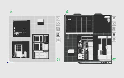 Garage Corner – Pack Complet Couleur 3MF (1 Base + 6 Cartes) 1:64