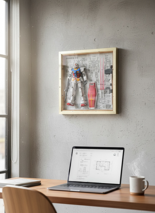 Gundam Rx-78 1/100 scale in lithophane frame