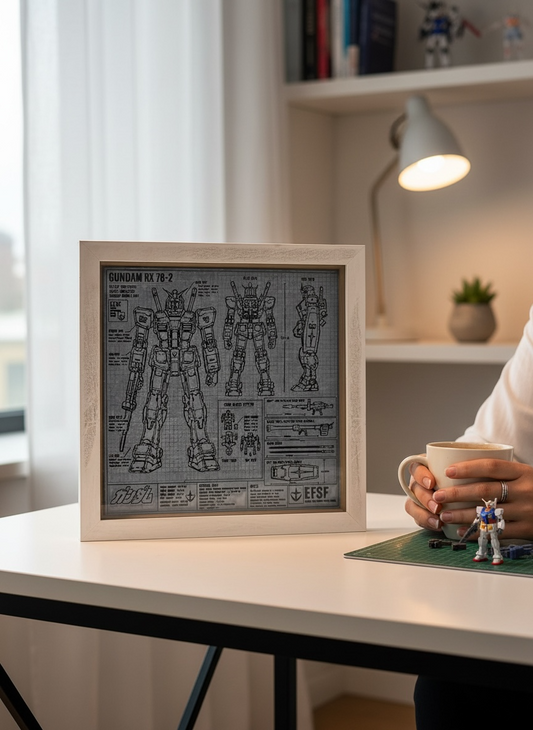 Handmade RX-78-2 Gundam Framed Blueprint Art