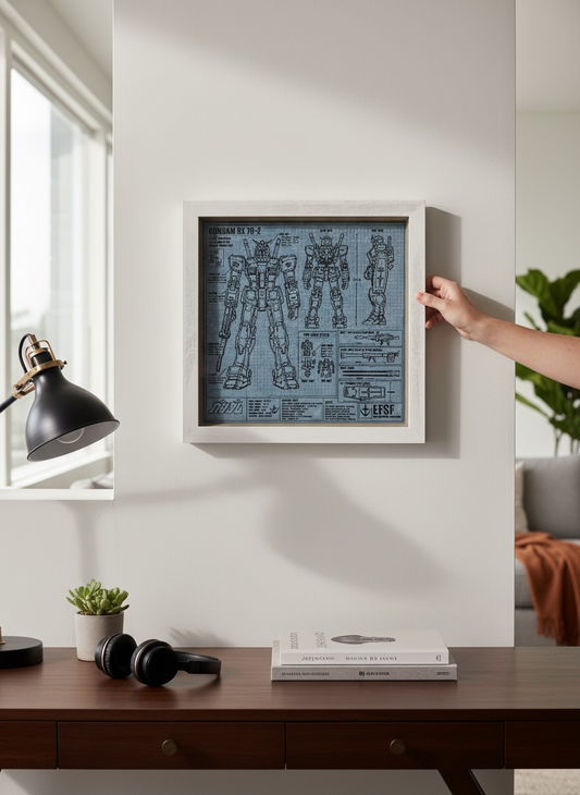 Handmade RX-78-2 Gundam Framed Blueprint Art