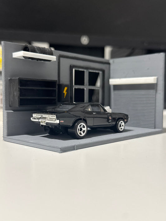 Mini Garage Diorama 3D – Custom Display for Hot Wheels / Diecast 1:64 – Handmade Collector Piece