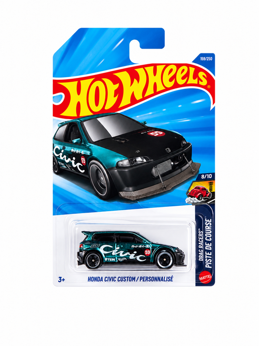 Hot Wheels — Honda Civic Custom Turquoise #159/250 — Custom Cruise #8/10