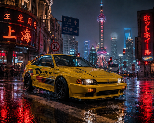 Hot Wheels — 1985 Honda CR-X Jaune #89/250 — HW J-Imports 4/10