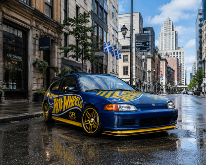Hot Wheels — '92 Honda Civic EG Bleu/Or #2/6 — Pearl and Chrome Anniversary