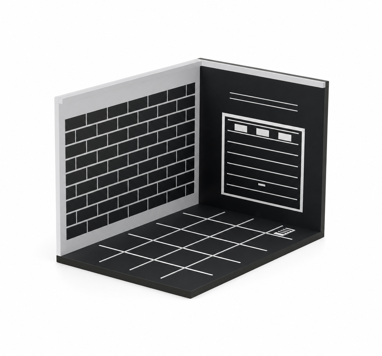 Garage Corner Base Couleur – Fichier 3MF Numérique 1:64